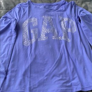 Long sleeve purple athletic shirt